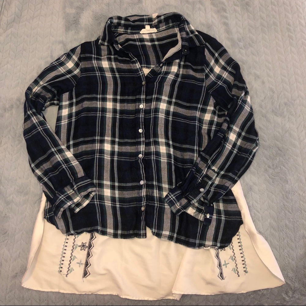 Blue flannel with silk back